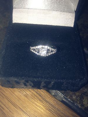 CTW Princess Quad Cut Diamond Ring 14KT White Gold 2.7 grams Size