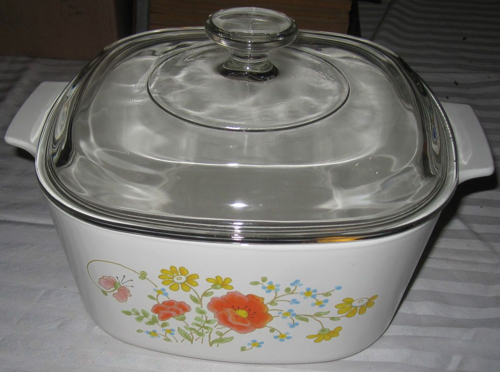 Wildflower 3 Quart /3 Liter Litre Casserole & Lid A 3 B, P 9 C 1