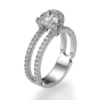 CT VS D BRILLIANT CERTIFIED REAL DIAMOND RING 18K WHITE GOLD