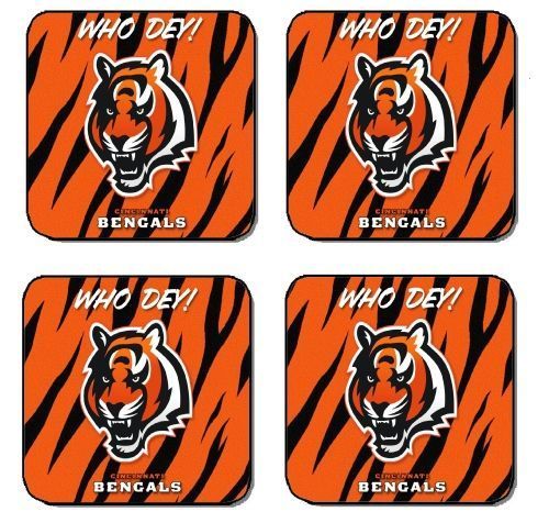 CINNCINATI BENGALS BEVERAGE COASTERS GET 2 FREE