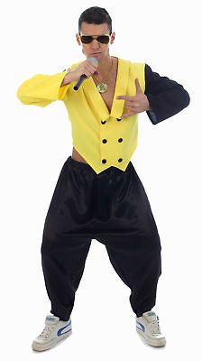 Rap King Fancy Dress Mens 1980s Celebrity MC Hammer Party Costume