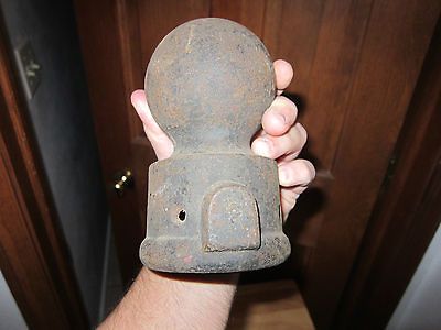 RARE OLD CAST IRON FENCE POST TOP FINIAL OLD GATE POST TOPPER MID/LATE