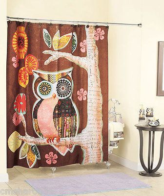 OWL Bath Collection Separates Shower Curtain OR Window Valance In