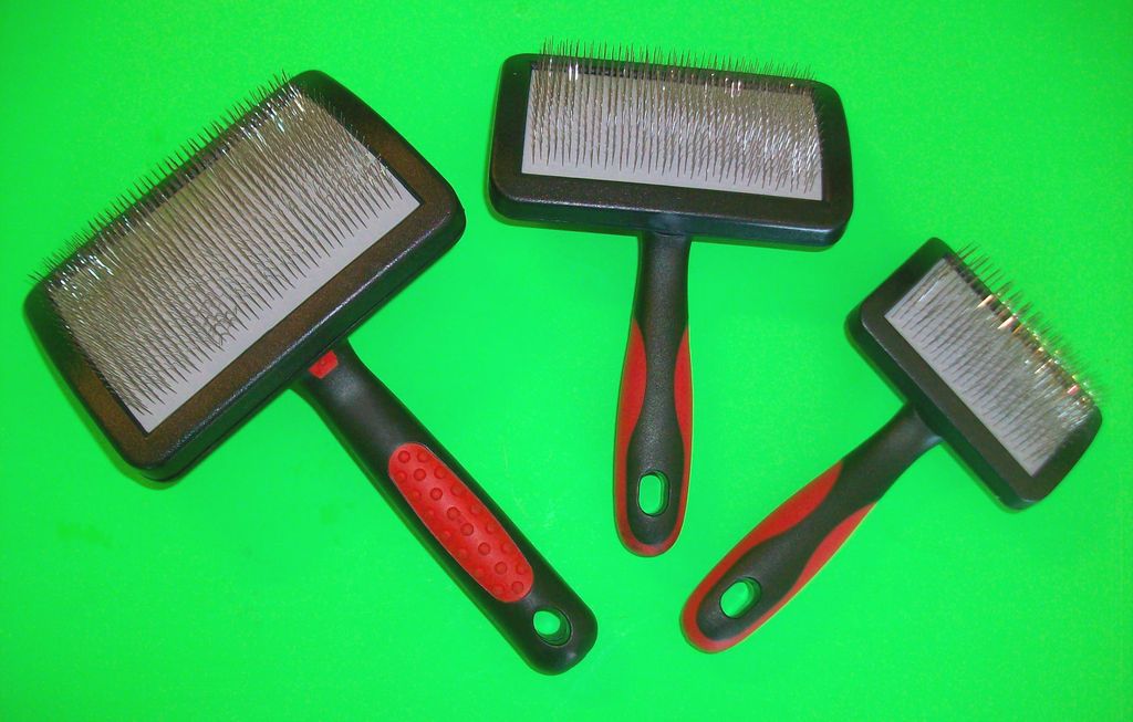 SOFT PIN SLICKER BRUSH S, M, L Dog Cat Undercoat Grooming Tool