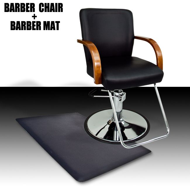 Chair Hair Styling Salon Beauty Black Modern & Anti Fatigue Floor Mat