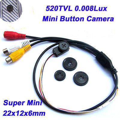 New mini button camera 520TVL HD video, audio color security camera