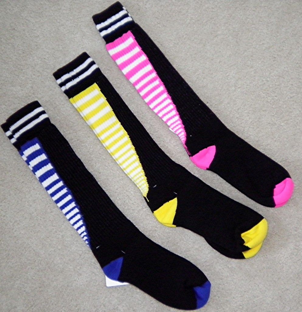 Girls Funky ZIPPER Soccer Softball All Sports SOCKS 4 Cleats Shoes 3 5