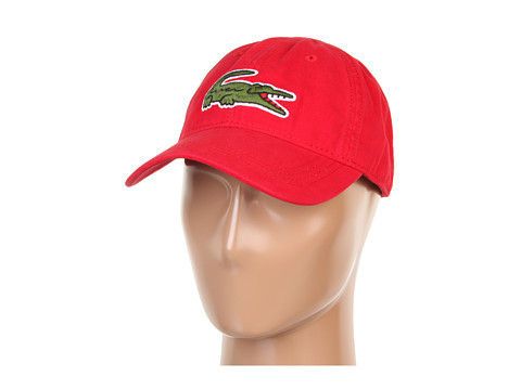 NWT LACOSTE Big Croc Baseball Cap Hat Adjustable Leather Back Strap