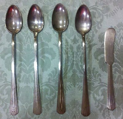 International Silver AVON set of 4 ice tea spoons & flat butter