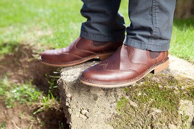 Chatham Mens Ranger Leather Chelsea Stylish Wing Tip Derby Boot UK