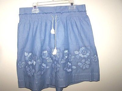 skirt Blue BOB TIMBERLAKE embroidered Lt Chambray $46 NWT medium