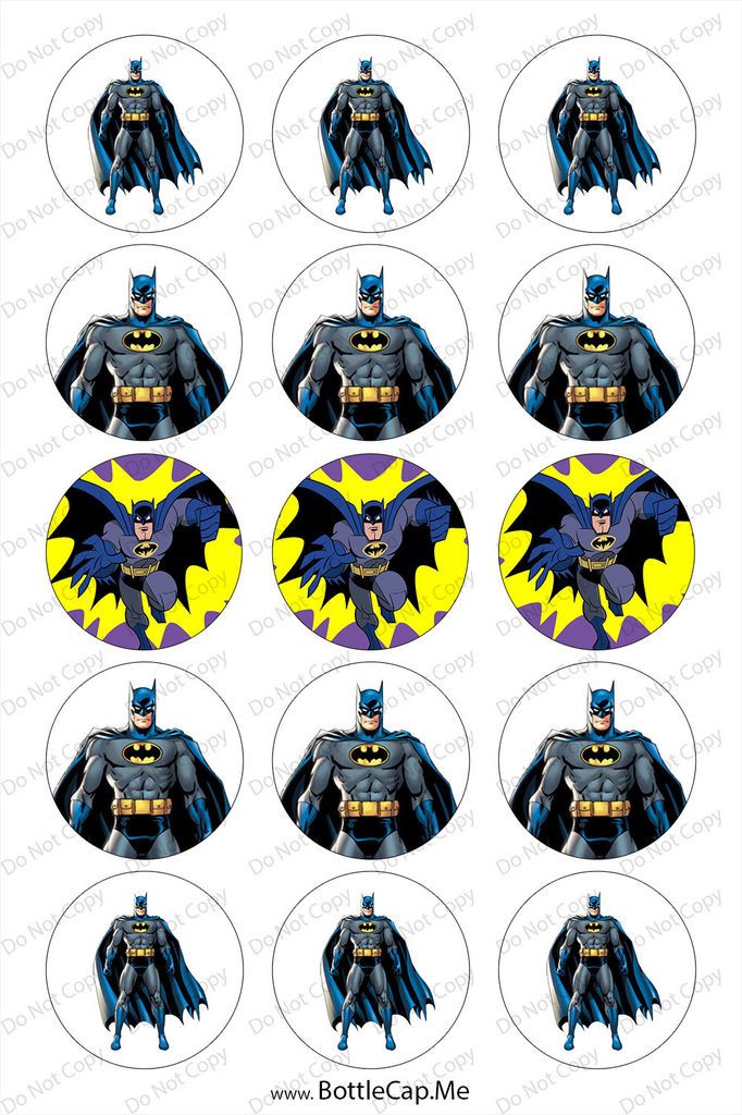 Precut 1 Batman Bottle Cap Images 1 inch circles