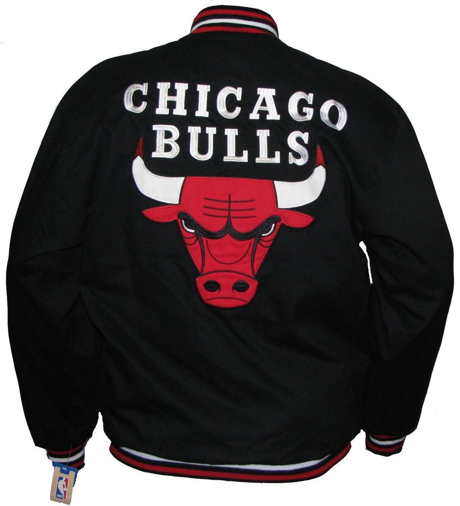 NBA CHICAGO BULLS LIGHT TWILL COTTON BLACK JACKET MICHAEL JORDAN NWT