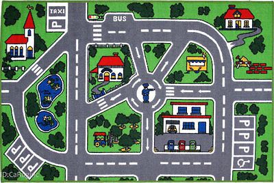 5x7 Street Rug Car Road Policeman Kids Play Fun Time Kid 51