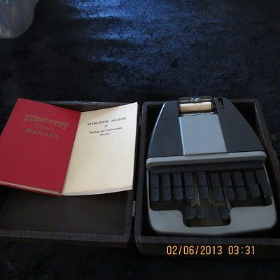 Vintage STENOTYPE STENOGRAPHERS MACHINE w/books & case COURT LAWYER