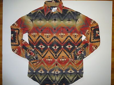 New Ralph Lauren Polo Heavy Flannel indian Print Shirt. XL