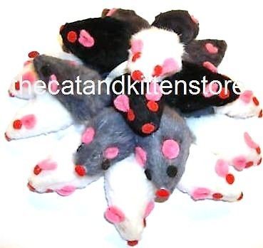 Furry Realistic Mice Toy Rabbit Fur Cat and Kitten Toys No Catnip