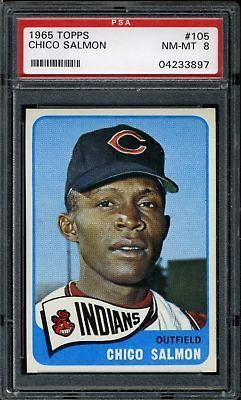 1965 Topps #105 Chico Salmon PSA 8 Set Break