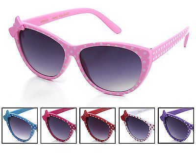Pairs Girls Youth Kids Cat Eyes Sunglasses Polka Dot Many Colors to