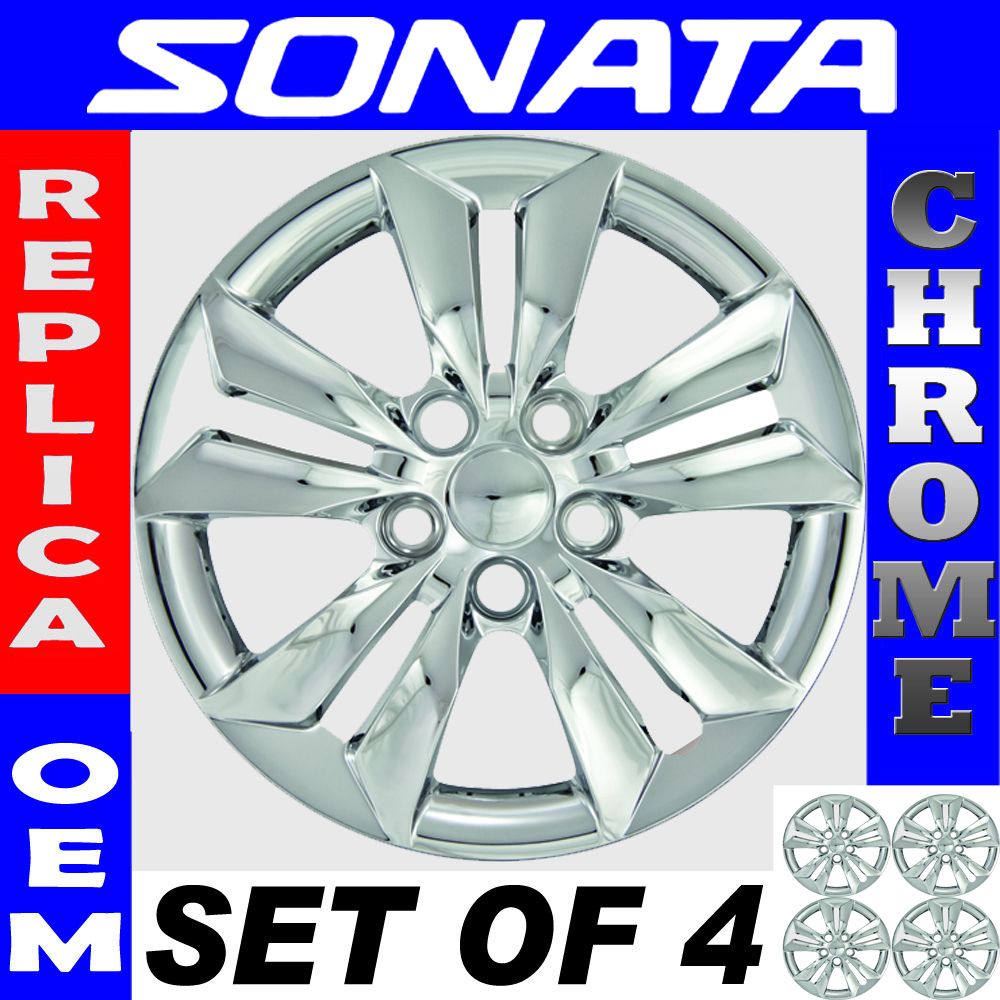 PC Set 16 SONATA Chrome Bolt On Wheel Cover Rim Hub Cap Hubs 5 Lug