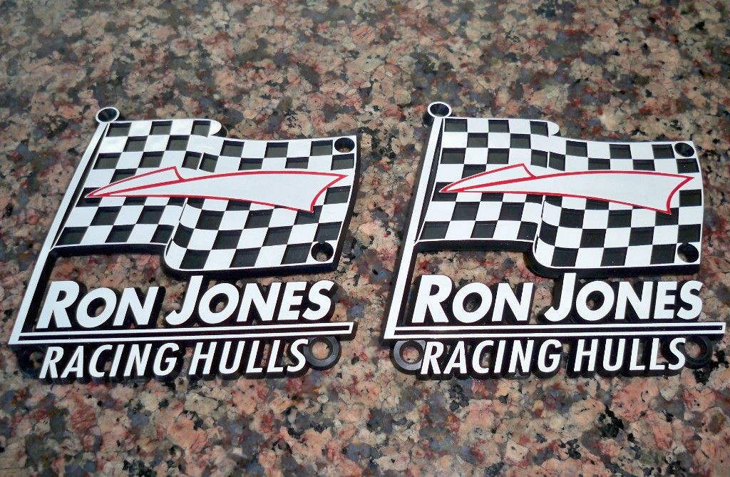 RON JONES RACING HULLS EMBLEM Reproduction RACE BOAT HYDROPLANE