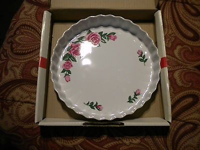 Christineholm Porcelain Rose ~Quiche Baking Dish~ Made in Thailand