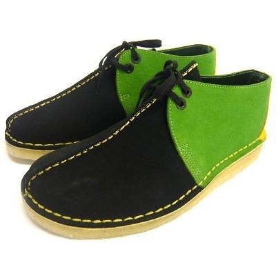 CLARKS MENS ORIGINALS DESERT TREK BLACK GREEN JAMAICA  78099