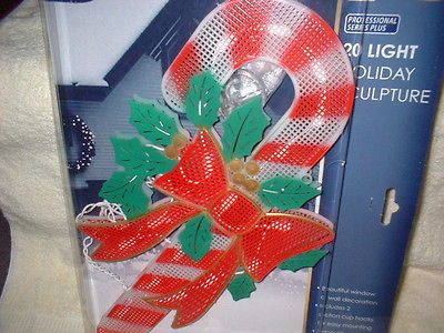 Lighted Candy Cane Wall Window Sculpture Christmas Decor Lights Up