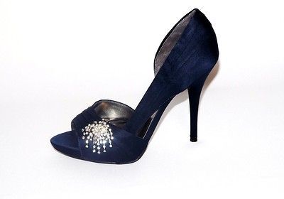 New Guess OpenToe Staletto Pump By Marciano Alicia Blue Satin Fabric 7