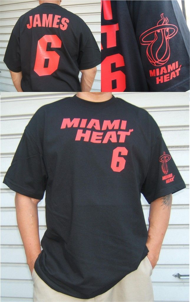 Lebron James #6 Miami Heat T shirt S M L XL 2XL 3XL 4XL