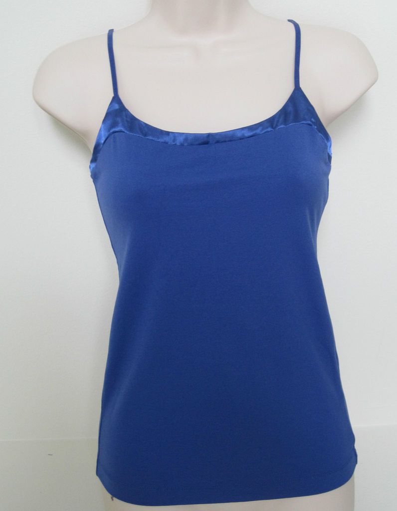 BANANA REPUBLIC Womens Royal Blue Satin Trim Stretch Cami XS XL NWT