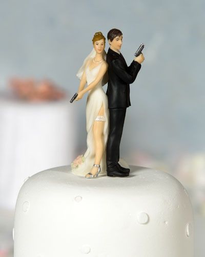Super Sexy Spy Funny Wedding Cake Topper