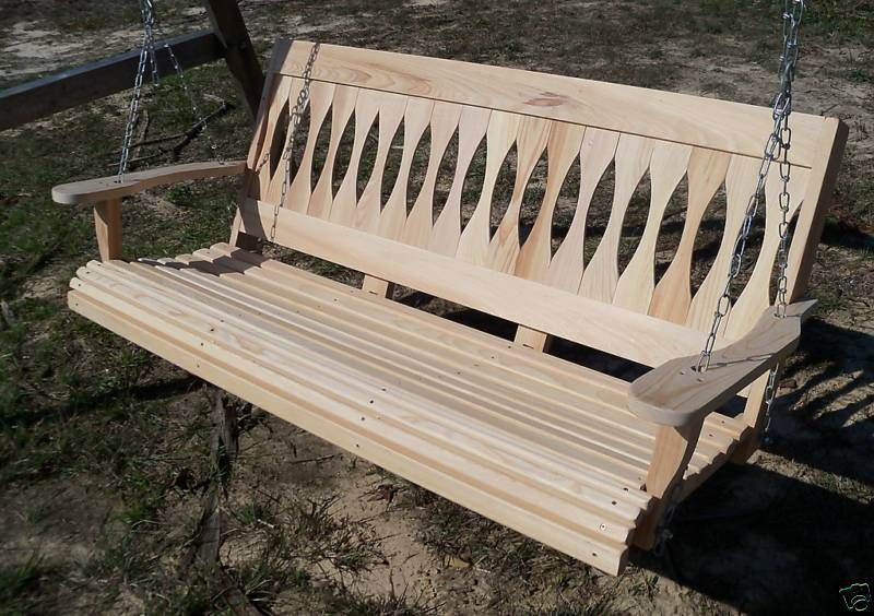 Porch Swing Wood Wooden Cypress Outdoor Furniture Bench Swings Made in