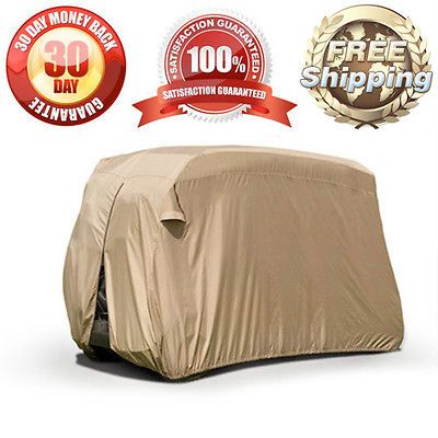 NEW GOLF CART BEIGE STORAGE COVER FITS MOST 4 SEATER EZ GO CLUB CART