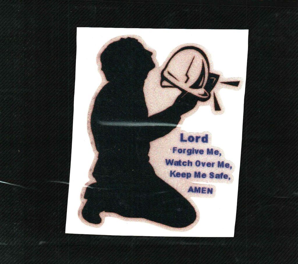 Praying Miner With Verse Coal Mining Stickers