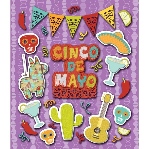 NEW 27 PC CINCO DE MAYO STICKER MEDLEY Mexico Pinata Margarita K