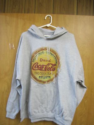 Coca Cola Gray Sweatshirt/Hoo die   2X LARGE   NEW ***LAST ONE***