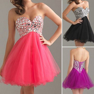 Bridesmaid Cocktail Formal TUTU Short Mini Gowns Prom Evening Party