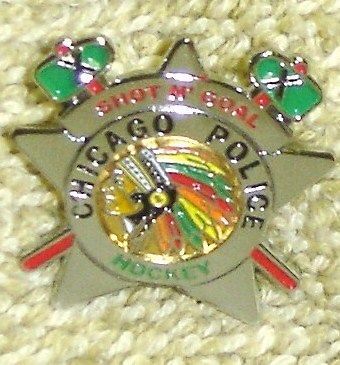 Chicago Police Blackhawks Badge Lapel Tie Pin Hockey Team