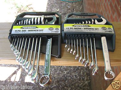 11pc **HIGHLY POLISHED** COMBO WRENCH SET METRIC/SAE Lifetime Waranty