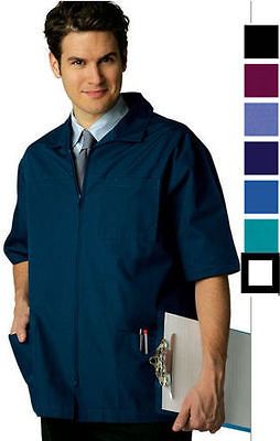 607 NEW LAB COATJACKET Mens MEDICAL SCRUB Short Sleeve XS S M L XL 2X