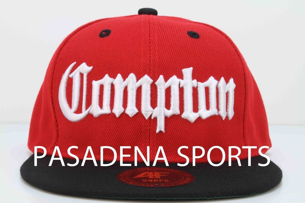 COMPTON SNAPBACK CAP, red & black eazy e, ice cube