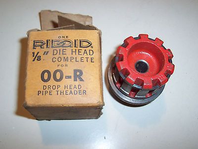 Vintage Ridgid Die Head Complete Pipe Threader 1/8 original box Ridge