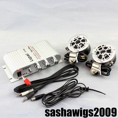 Motorcycle Audio Mini FM Bike Boat PC  CD Speaker HIFI Amplifier