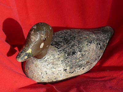 Original Pre WW2 Hand Carved Wood DUCK DECOY [Golden Eye ?] Marked