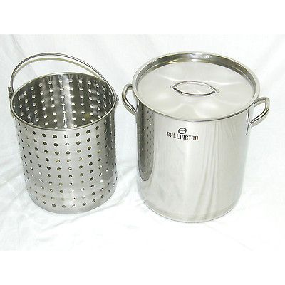 Steel 42 quart Stoc   42 Quart Stainless Steel Deep Pot Steamer Basket