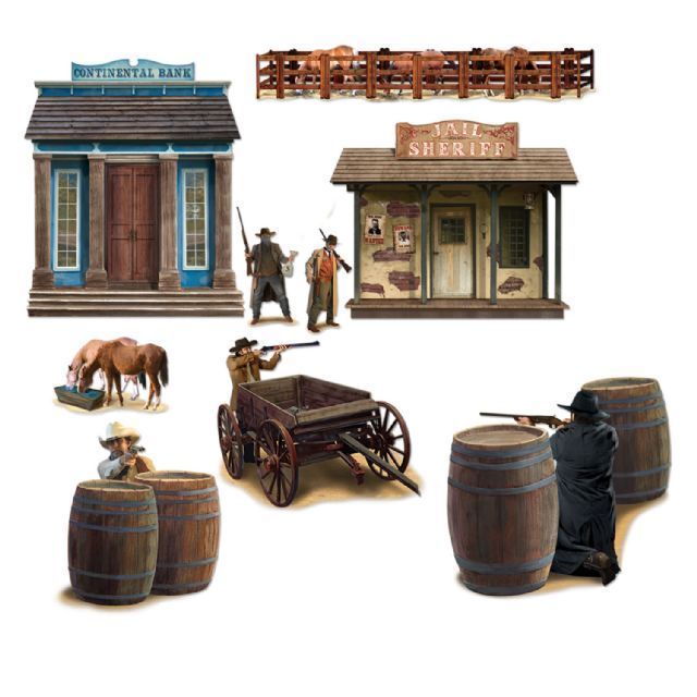 SCENE SETTER WILD WESTERN SHOOTOUT PROPS DECORATION NEW