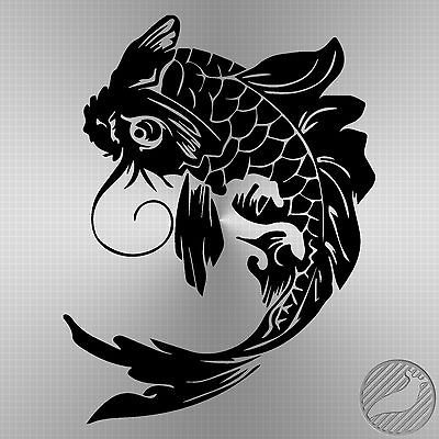 Tribal Chinese Coy Fish vinyl decal sticker   5.3 x 7 0557