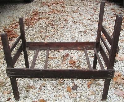 Vintage Wooden Primitive Baby Doll Bed Crib