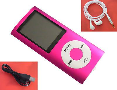 Pink 16GB 4th  MP4 LCD Screen Media Video Player Music Radio FM Up